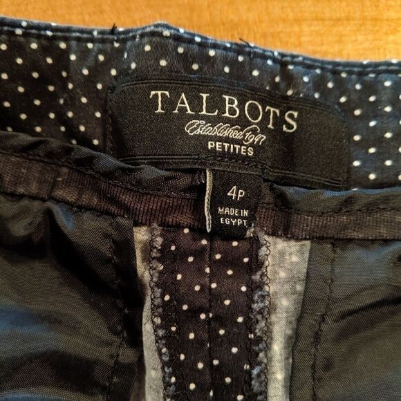 Talbot's Navy white polka dot petite Capri size 4 - Picture 3 of 4